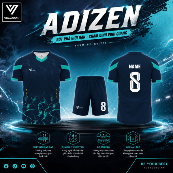 Áo Bóng Đá Không Logo ADIZEN (6 Màu)