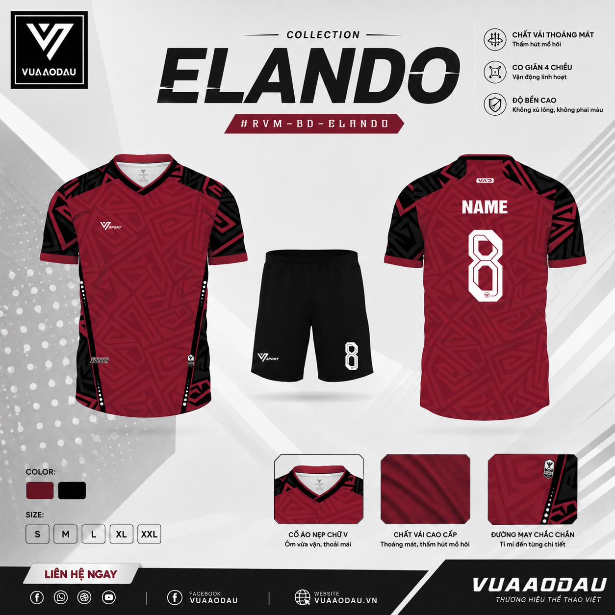 Áo Bóng Đá Không Logo ELANDO (12 Màu) - Ảnh 11