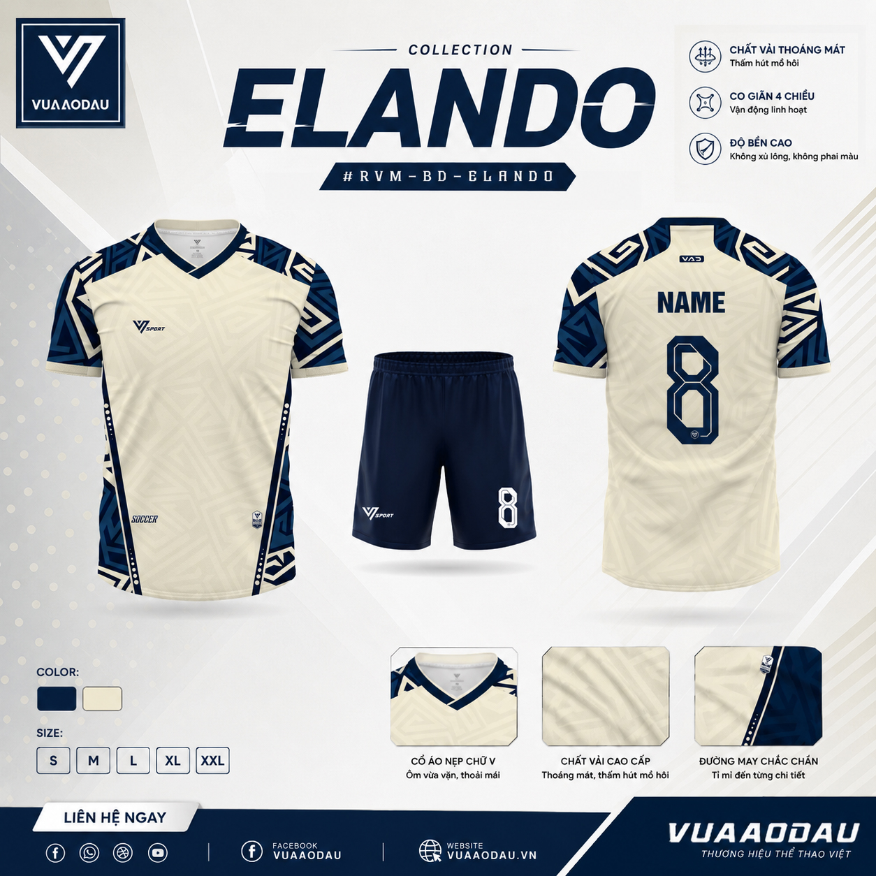 Áo Bóng Đá Không Logo ELANDO (12 Màu)