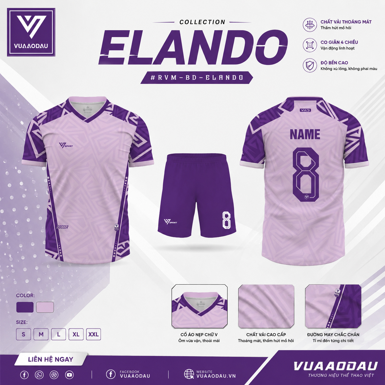 Áo Bóng Đá Không Logo ELANDO (12 Màu) - Ảnh 9