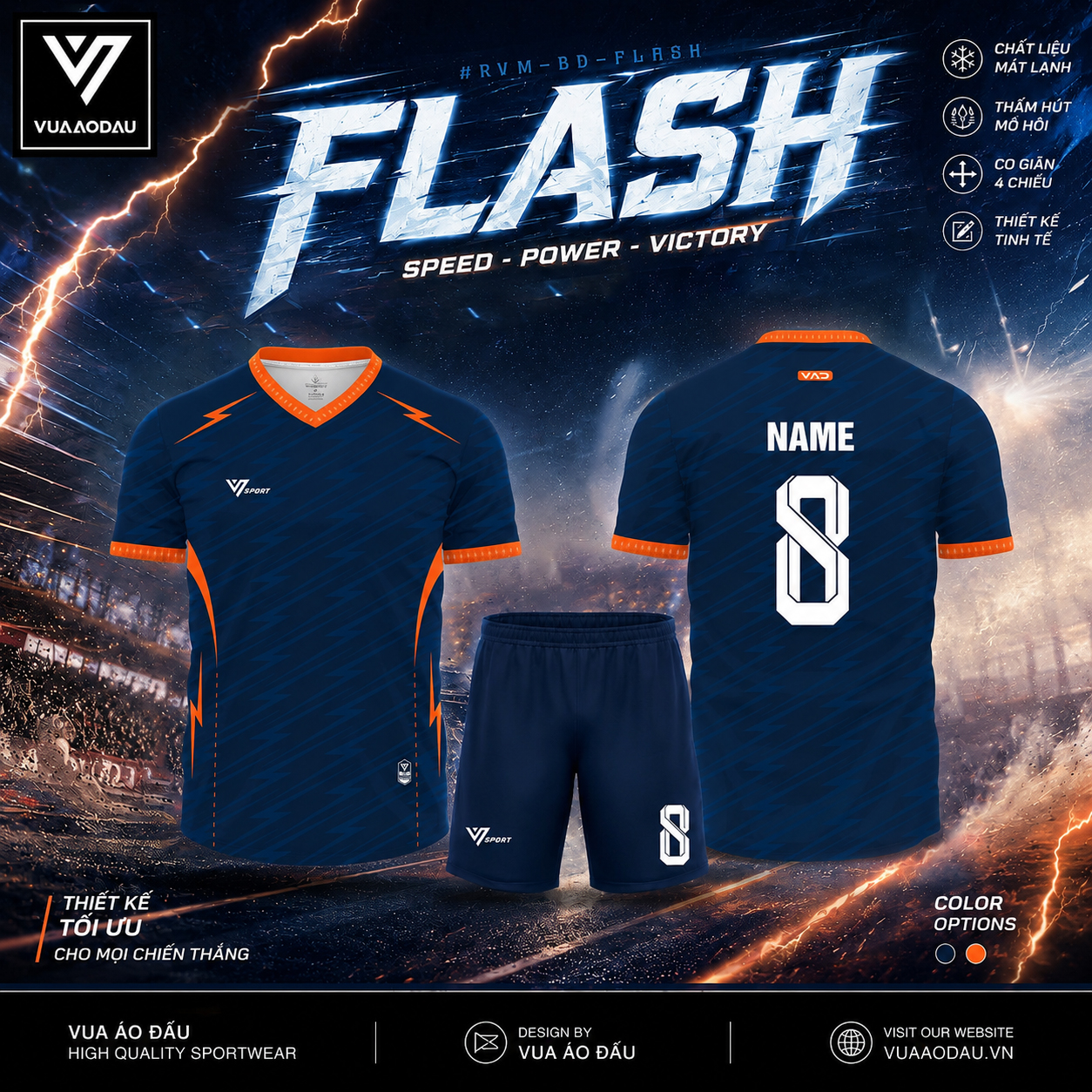 Áo Bóng Đá Không Logo FLASH (4 Màu) - Ảnh 4
