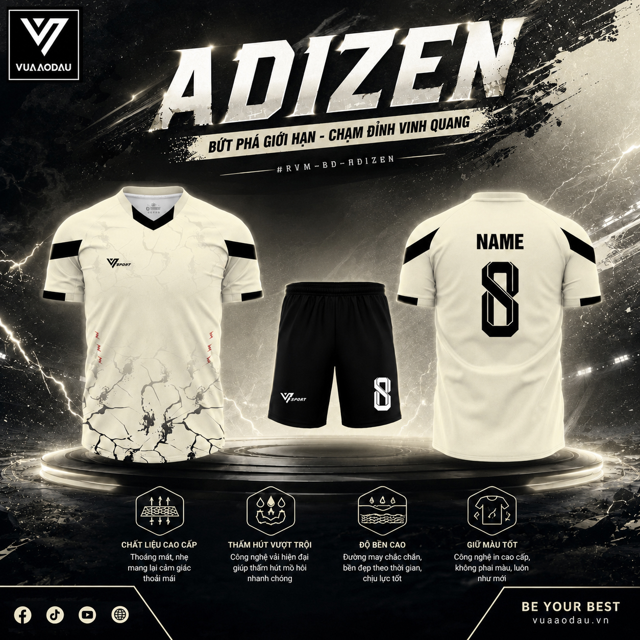 Áo Bóng Đá Không Logo ADIZEN (6 Màu) - Ảnh 6