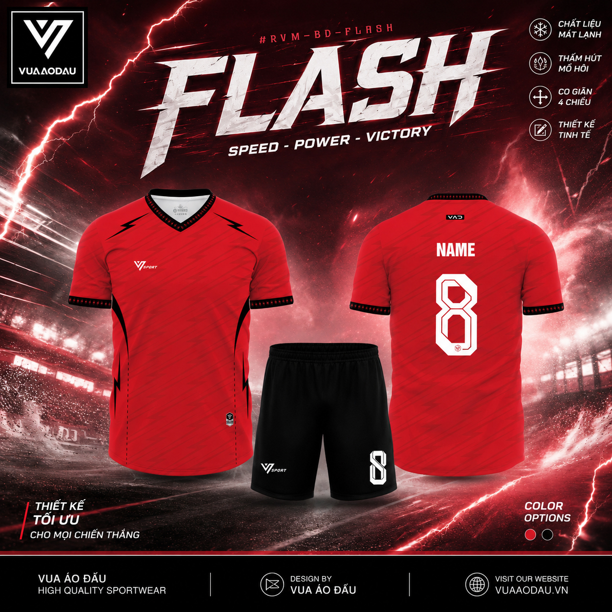 Áo Bóng Đá Không Logo FLASH (4 Màu) - Ảnh 3