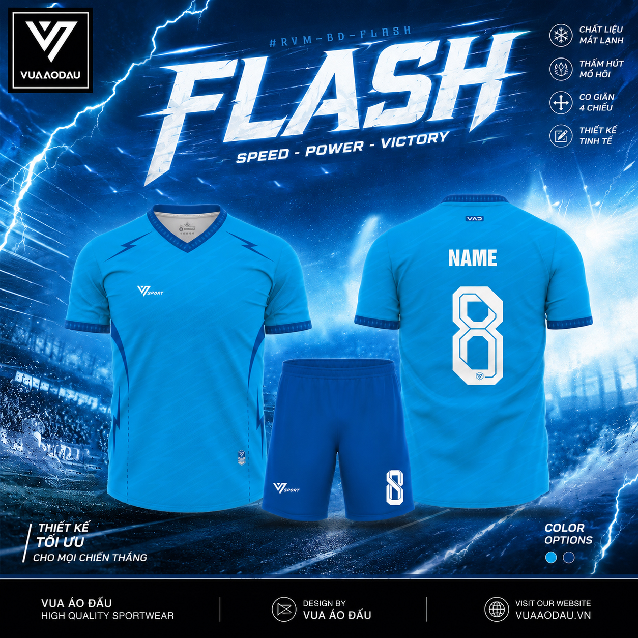 Áo Bóng Đá Không Logo FLASH (4 Màu) - Ảnh 2