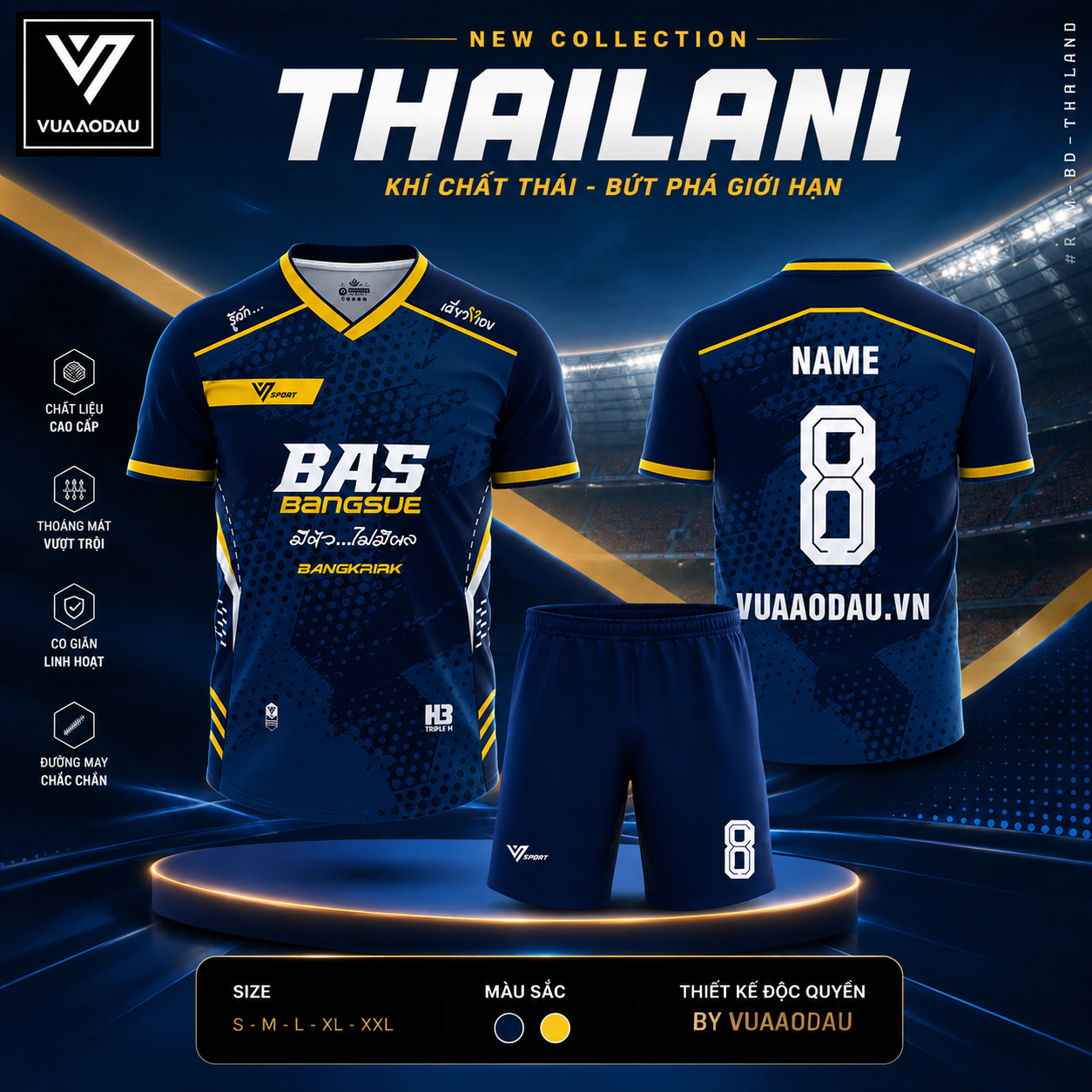 Áo Bóng Đá Không Logo THAILAN (7 Màu) - Ảnh 4