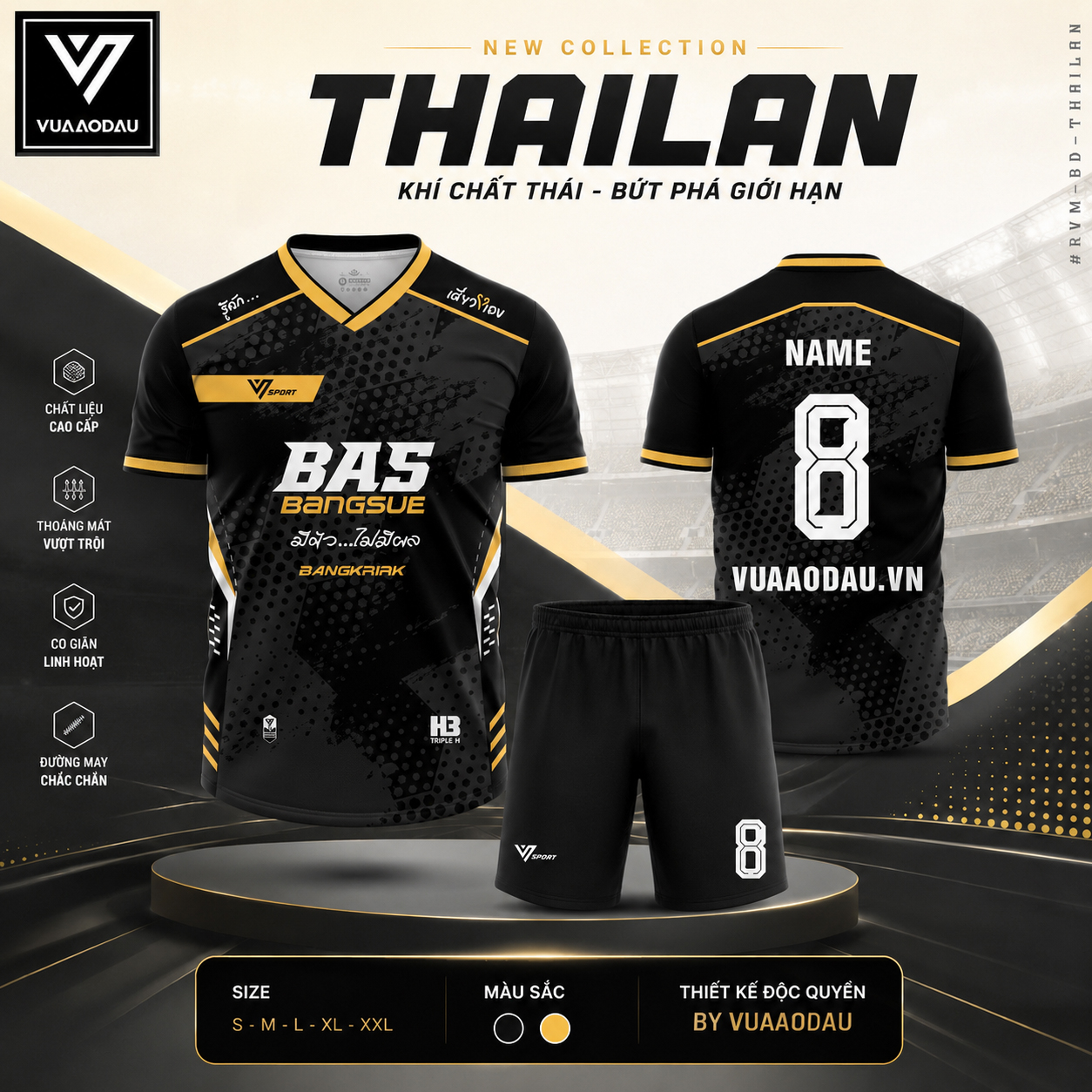 Áo Bóng Đá Không Logo THAILAN (7 Màu)