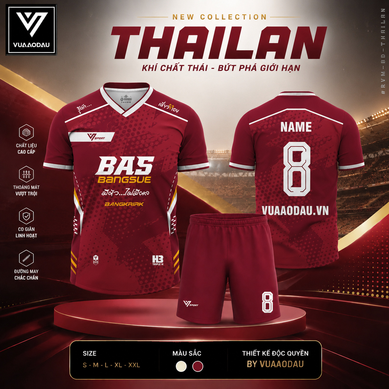Áo Bóng Đá Không Logo THAILAN (7 Màu) - Ảnh 2