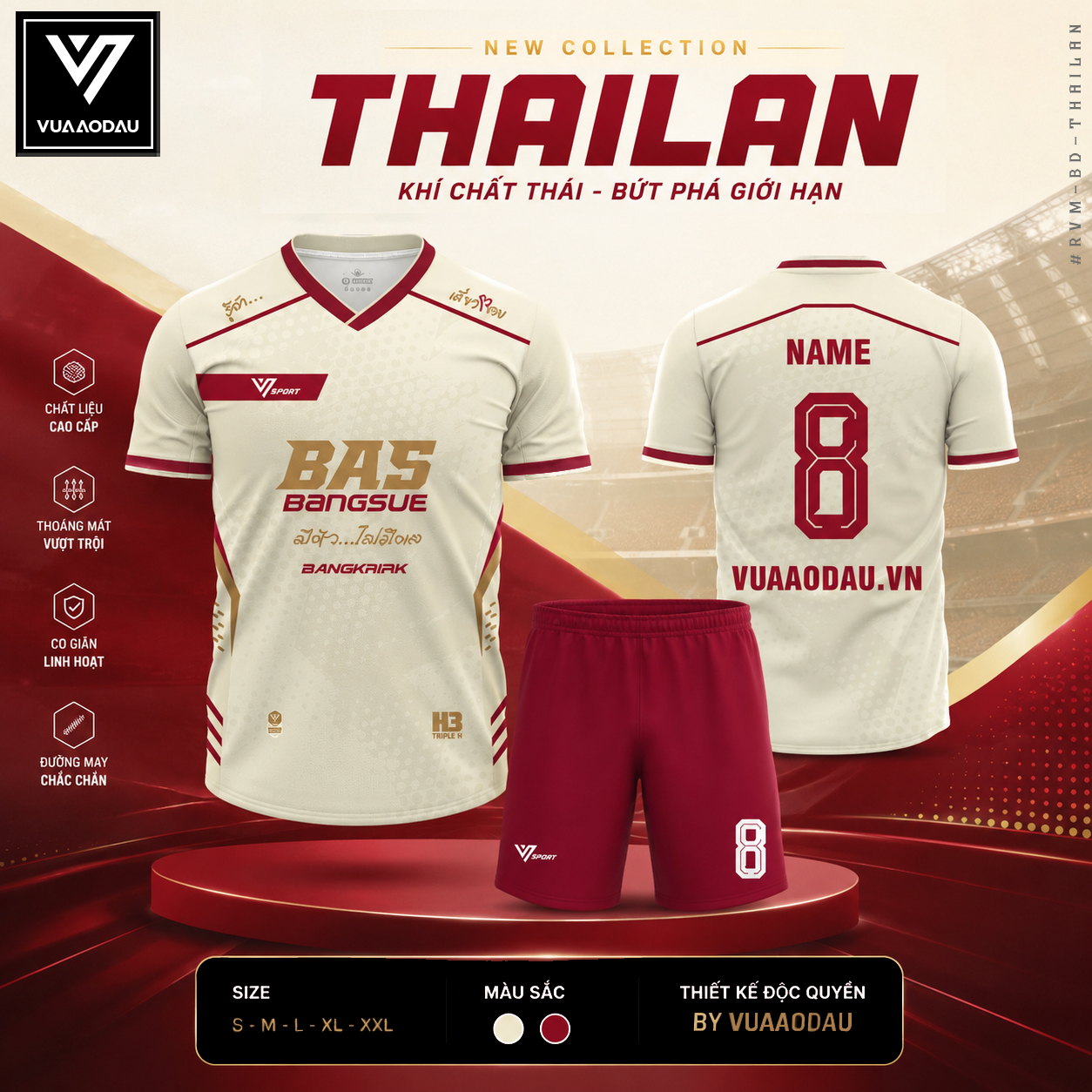 Áo Bóng Đá Không Logo THAILAN (7 Màu) - Ảnh 3