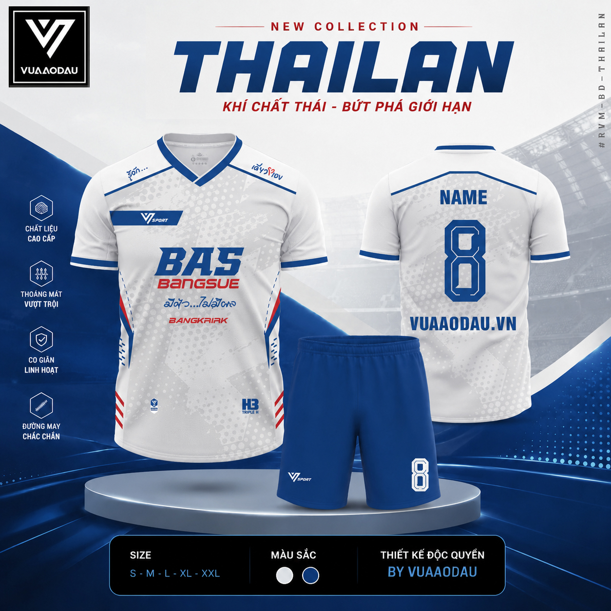 Áo Bóng Đá Không Logo THAILAN (7 Màu) - Ảnh 5