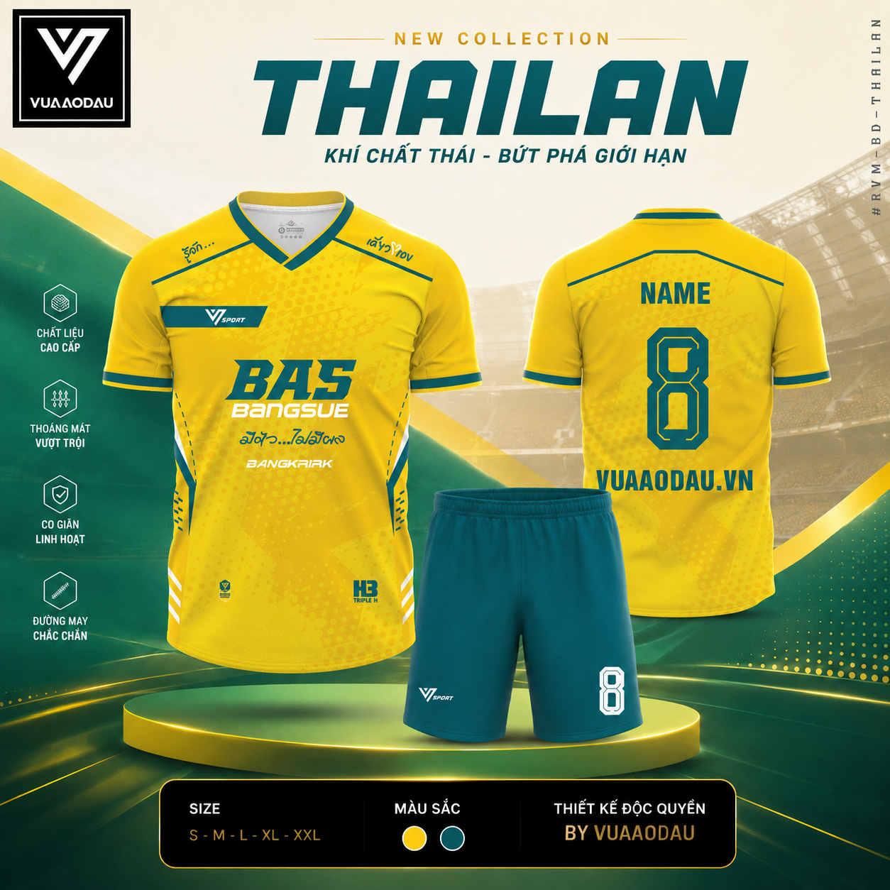 Áo Bóng Đá Không Logo THAILAN (7 Màu) - Ảnh 6