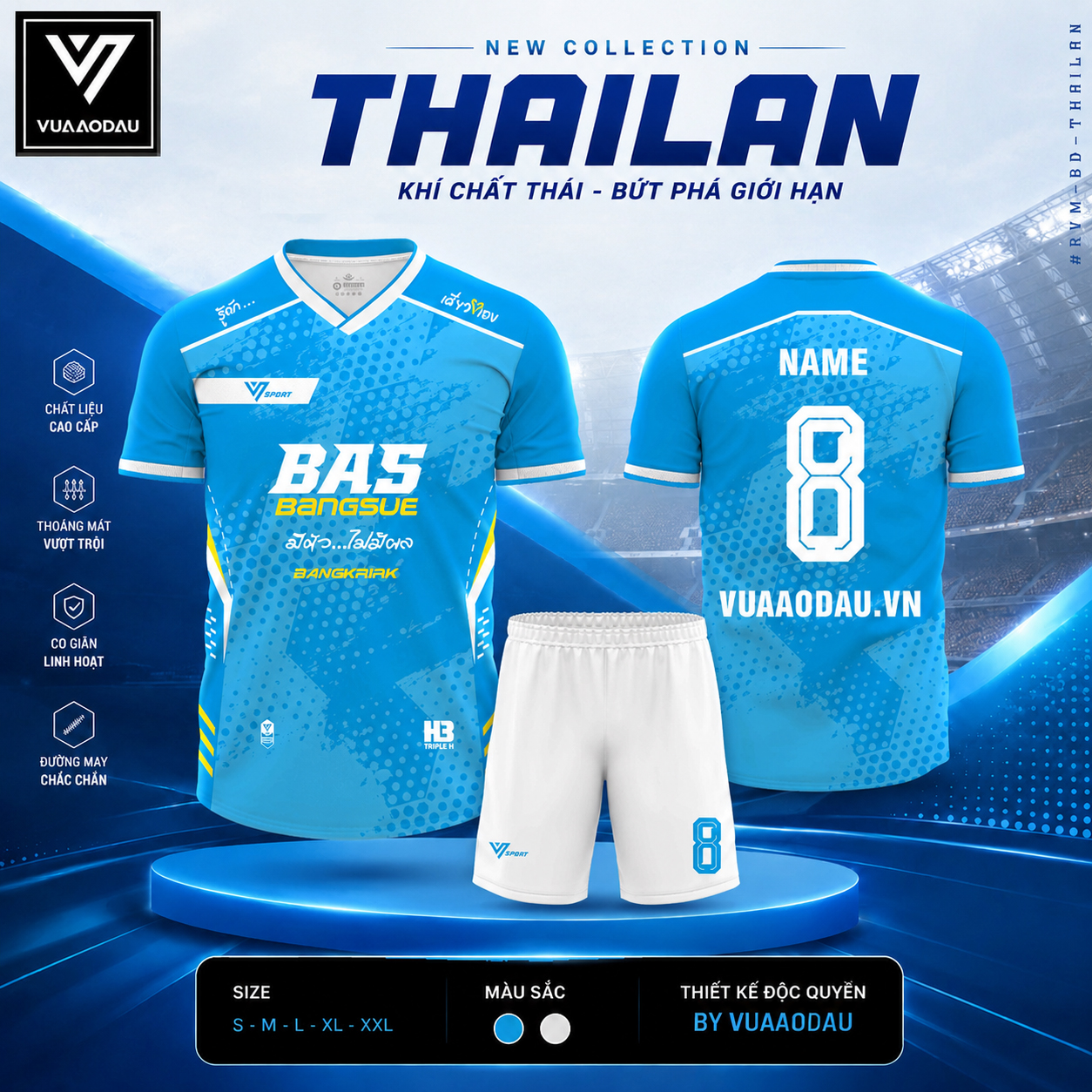 Áo Bóng Đá Không Logo THAILAN (7 Màu) - Ảnh 7