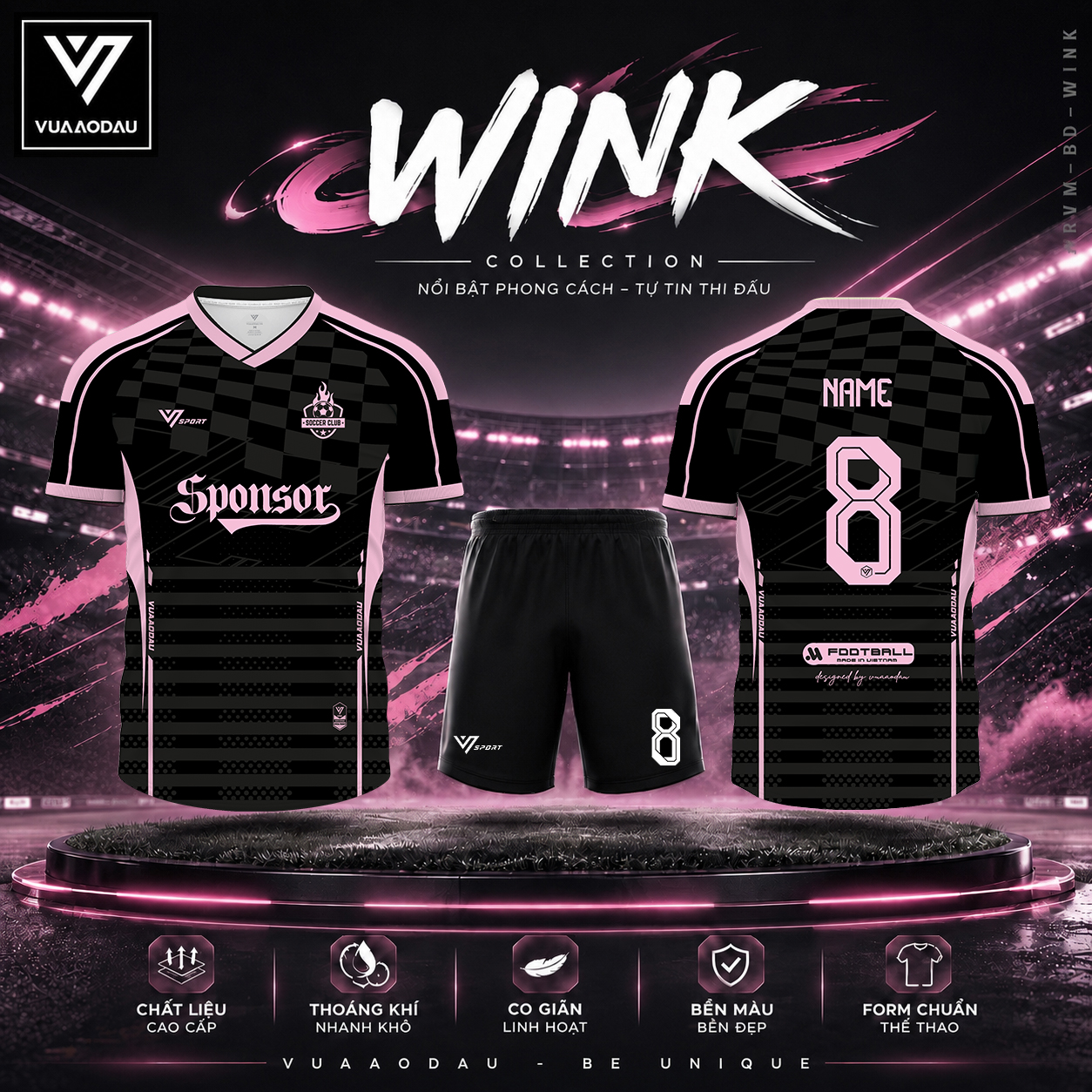Áo Bóng Đá Không Logo WINK ( 8 Màu) - Ảnh 8