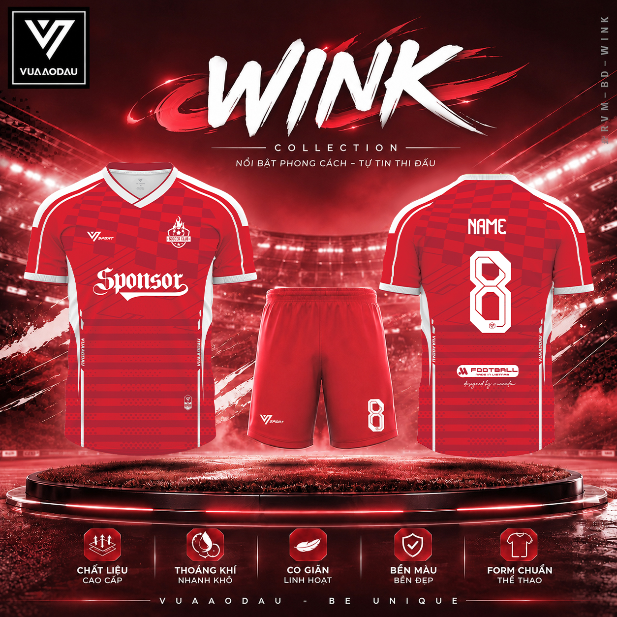 Áo Bóng Đá Không Logo WINK ( 8 Màu) - Ảnh 7