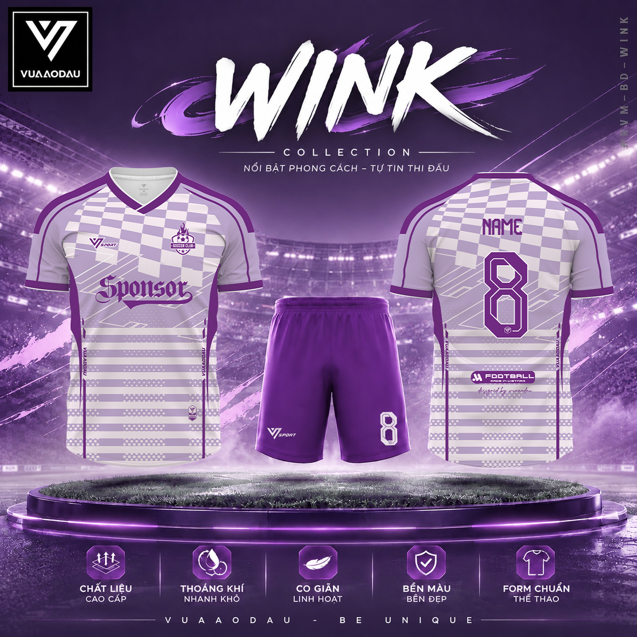 Áo Bóng Đá Không Logo WINK ( 8 Màu) - Ảnh 6