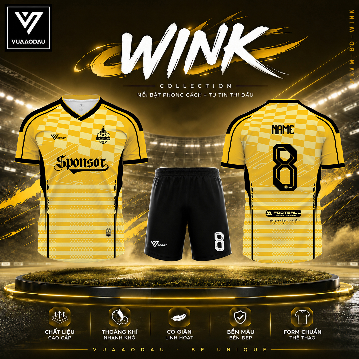 Áo Bóng Đá Không Logo WINK ( 8 Màu) - Ảnh 5