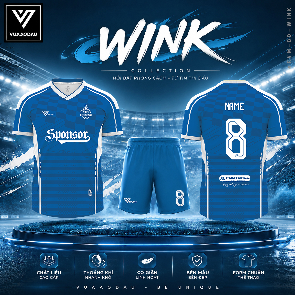 Áo Bóng Đá Không Logo WINK ( 8 Màu) - Ảnh 4