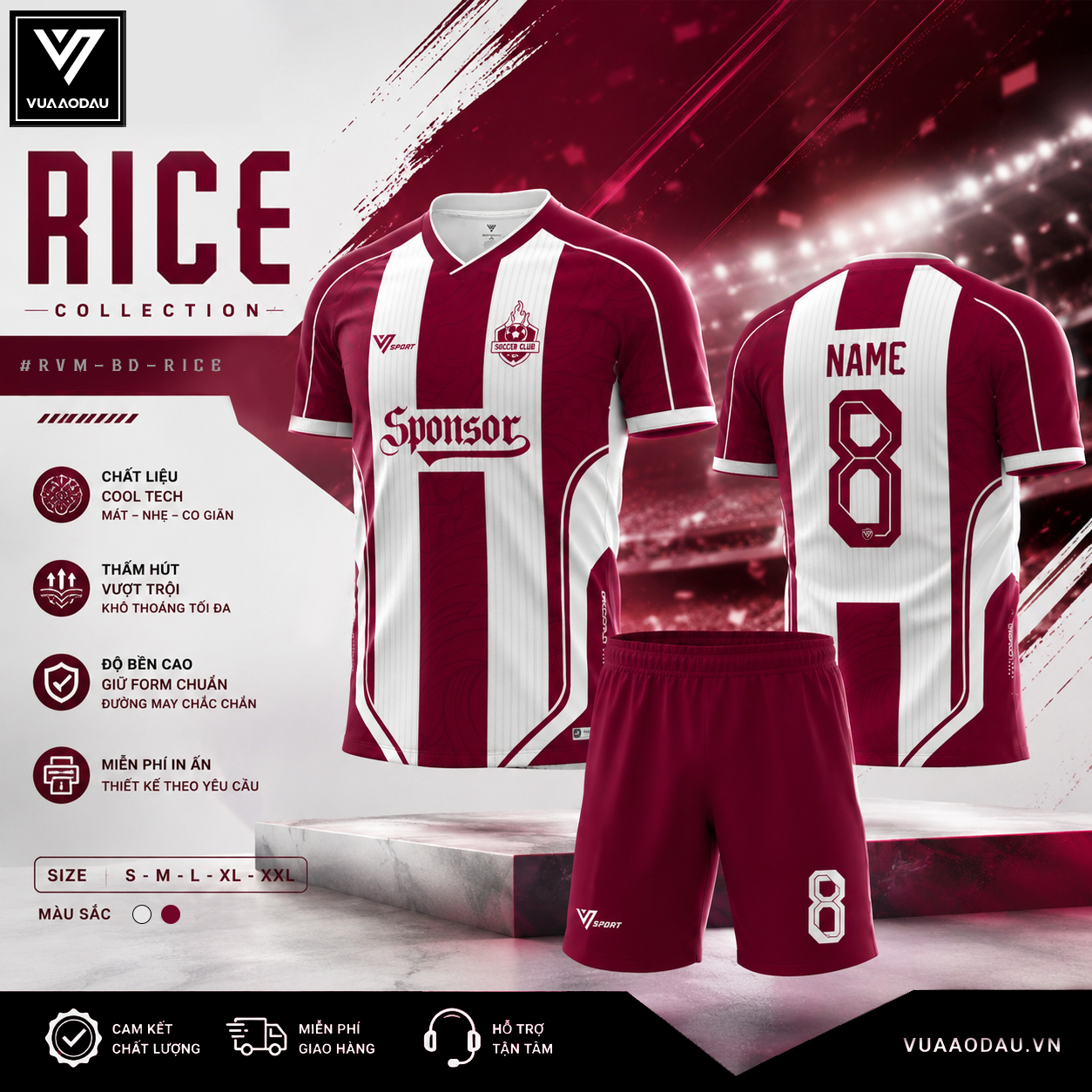 Áo Bóng Đá Không Logo RICE (7 Màu) - Ảnh 6