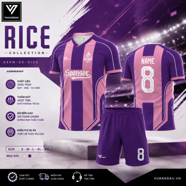 Áo Bóng Đá Không Logo RICE (7 Màu)