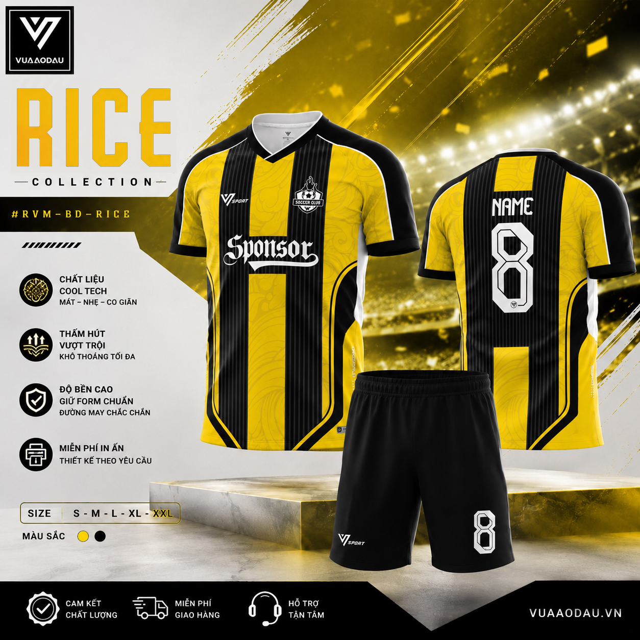 Áo Bóng Đá Không Logo RICE (7 Màu) - Ảnh 4