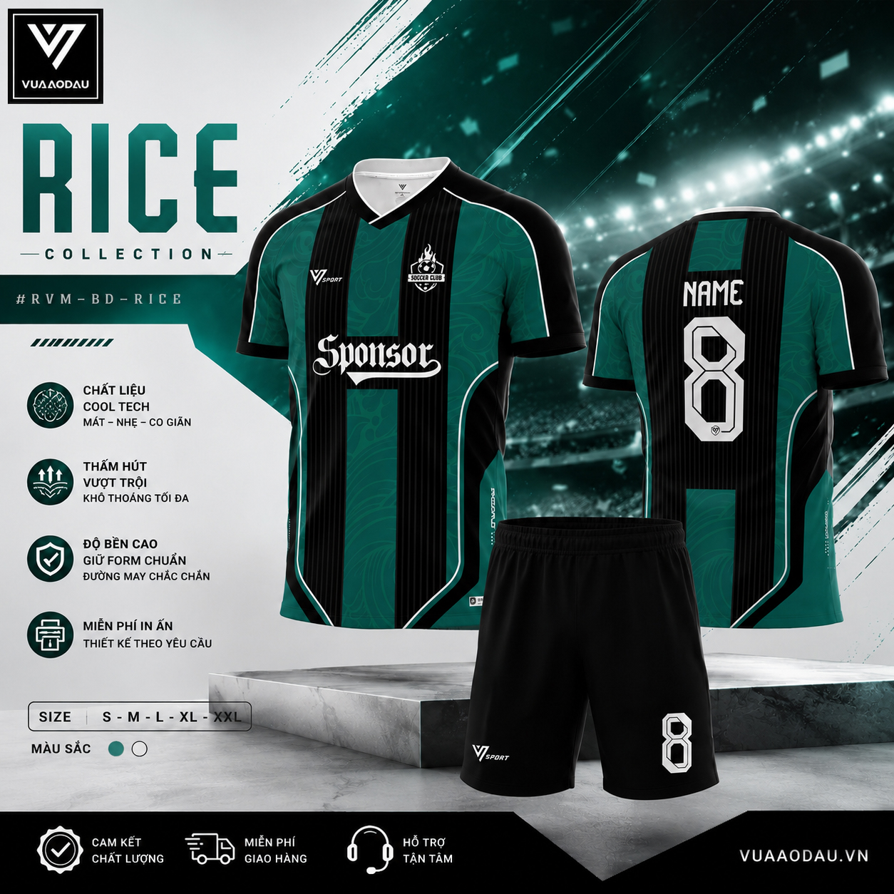 Áo Bóng Đá Không Logo RICE (7 Màu) - Ảnh 3
