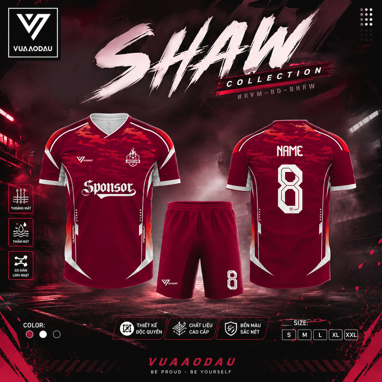 Áo Bóng Đá Không Logo SHAW (7 Màu) - Ảnh 7