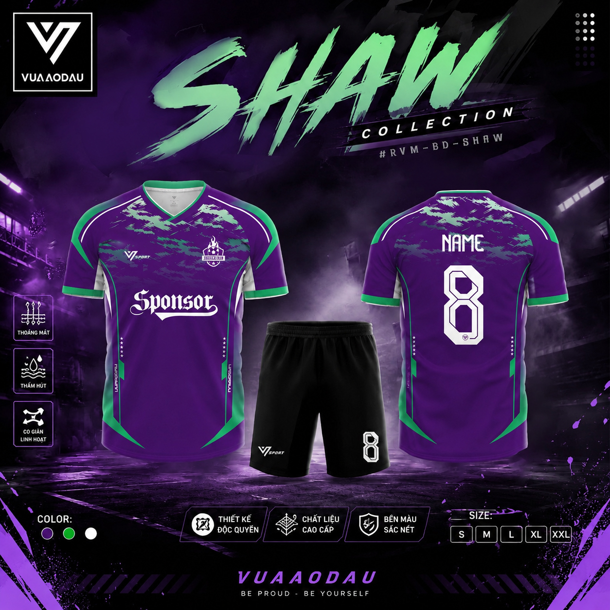 Áo Bóng Đá Không Logo SHAW (7 Màu) - Ảnh 6