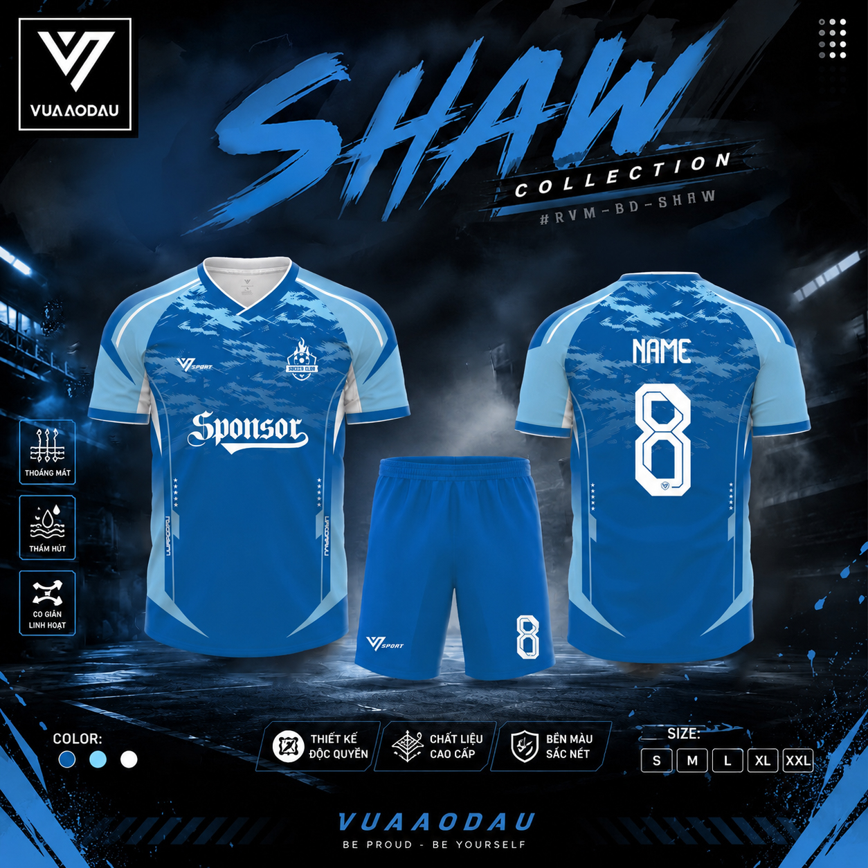 Áo Bóng Đá Không Logo SHAW (7 Màu) - Ảnh 4