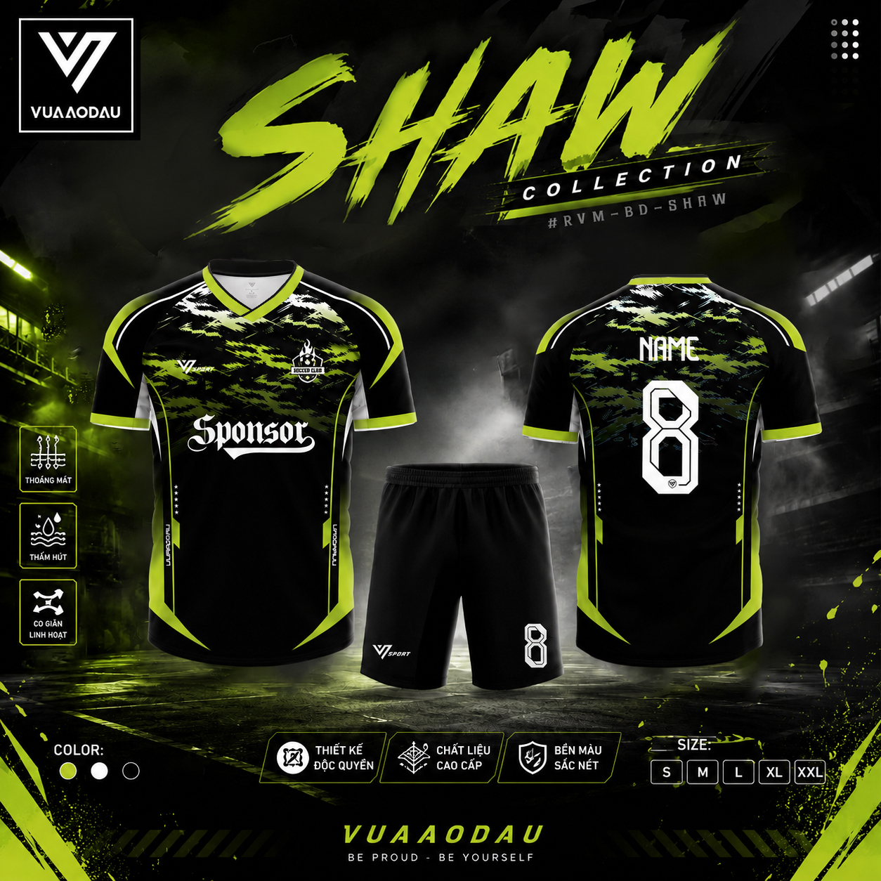 Áo Bóng Đá Không Logo SHAW (7 Màu)