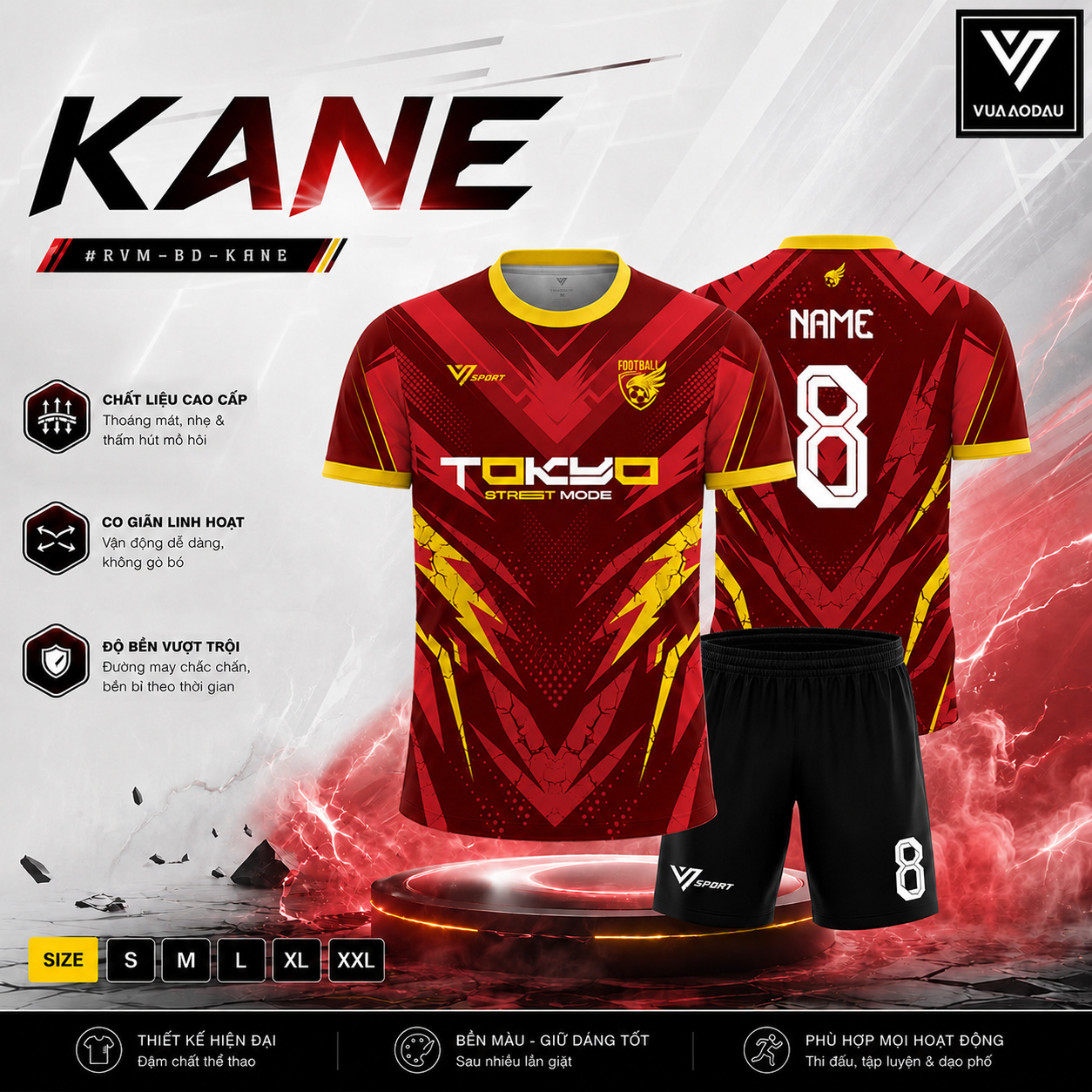 Áo Bóng Đá Không Logo KANE (9 Màu) - Ảnh 7
