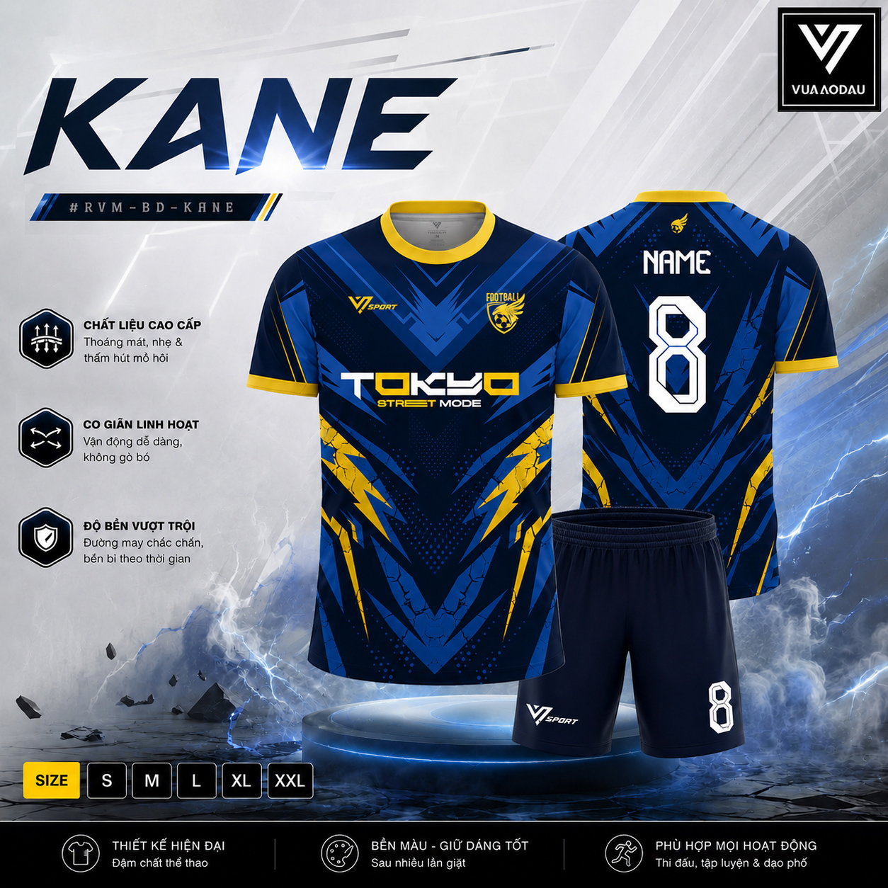Áo Bóng Đá Không Logo KANE (9 Màu) - Ảnh 5