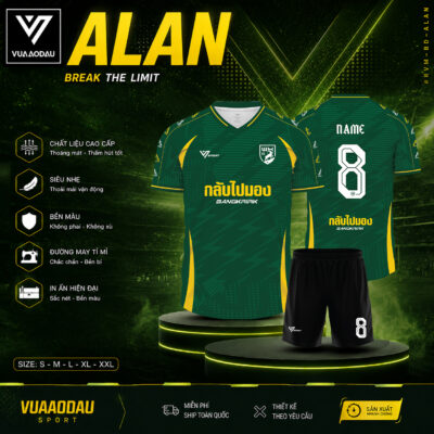 Áo Bóng Đá Không Logo ALAN (8 Màu)